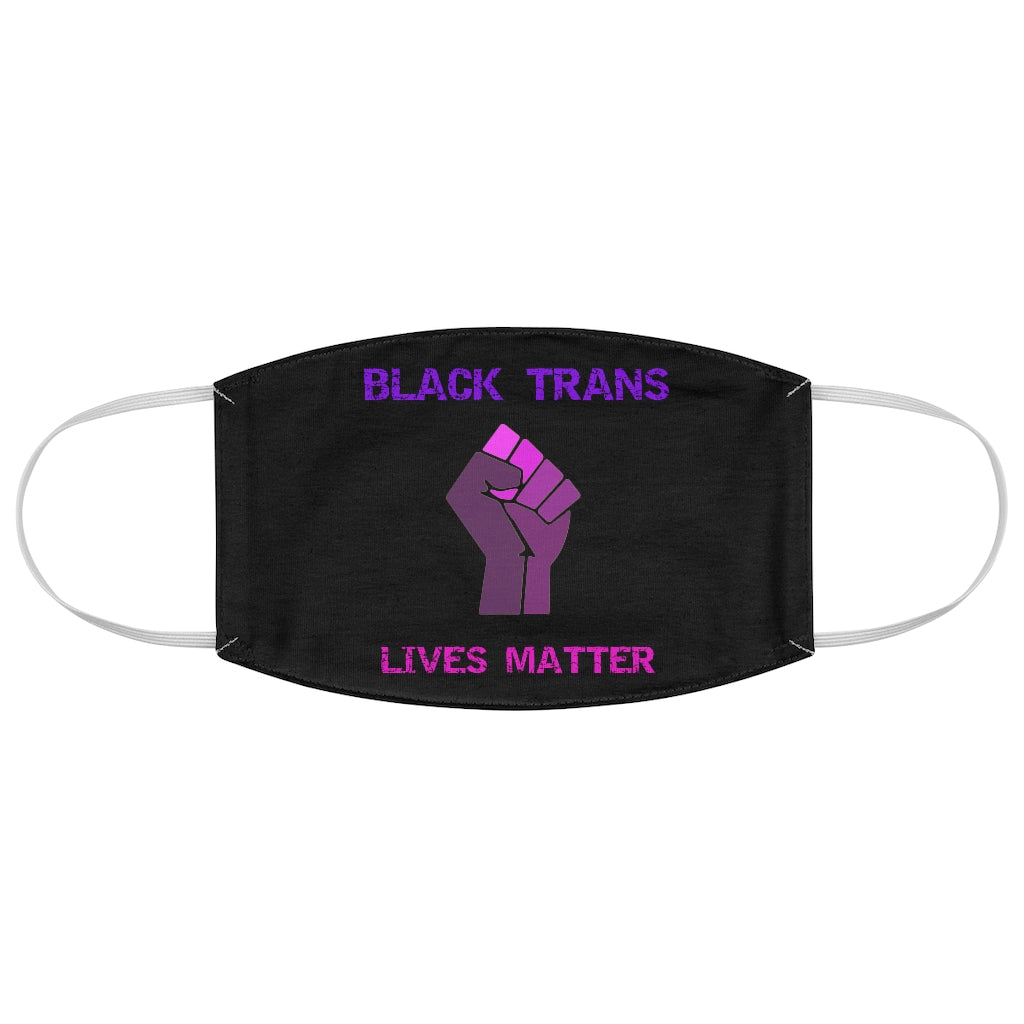 "Black Trans Lives Matter" Black Fabric Face Mask