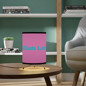 Lesbian Lamp -Tripod Lamp with High-Res Printed Shade - Pink and Blue