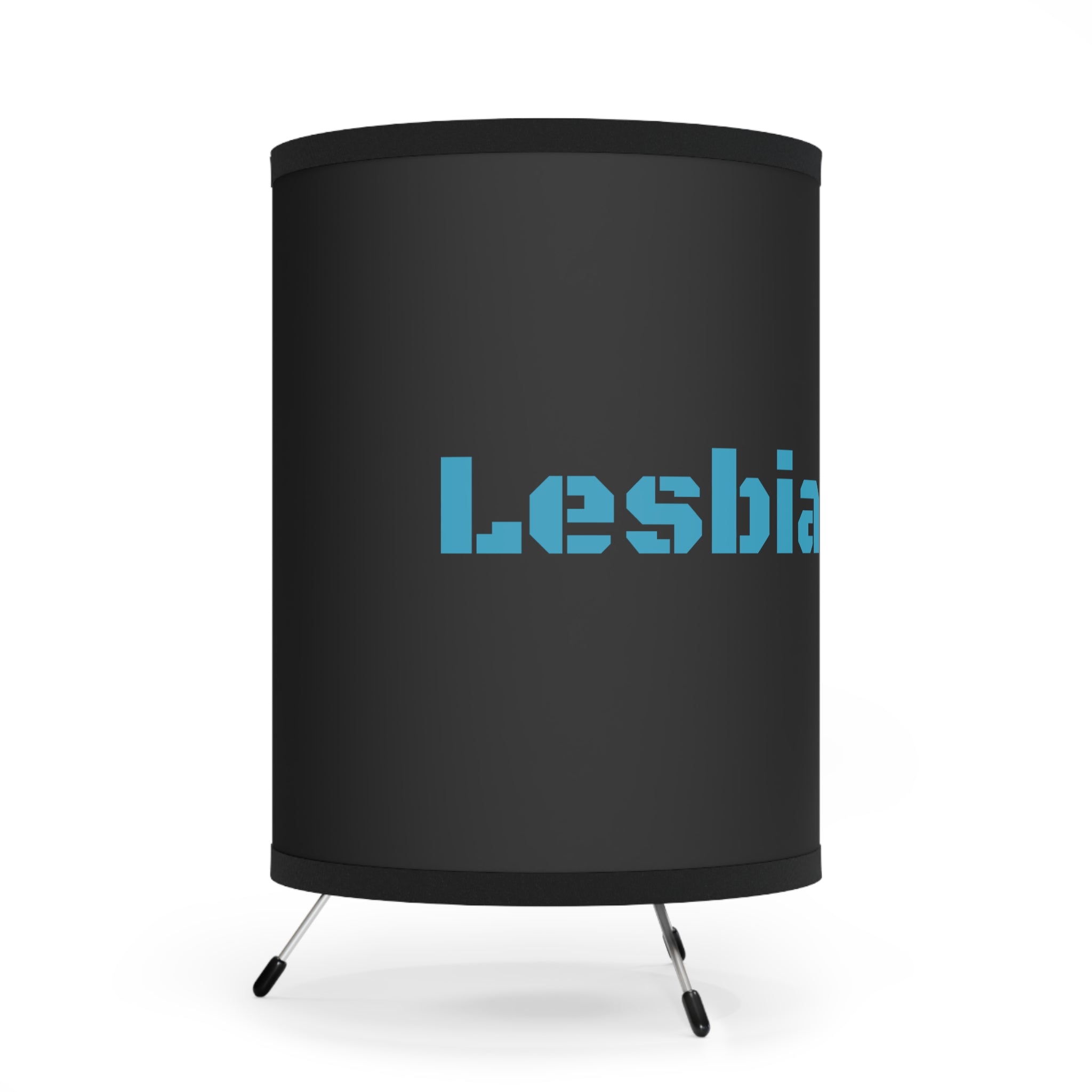 Lesbian Lamp -Tripod Lamp with High-Res Printed Shade - Black and Blue